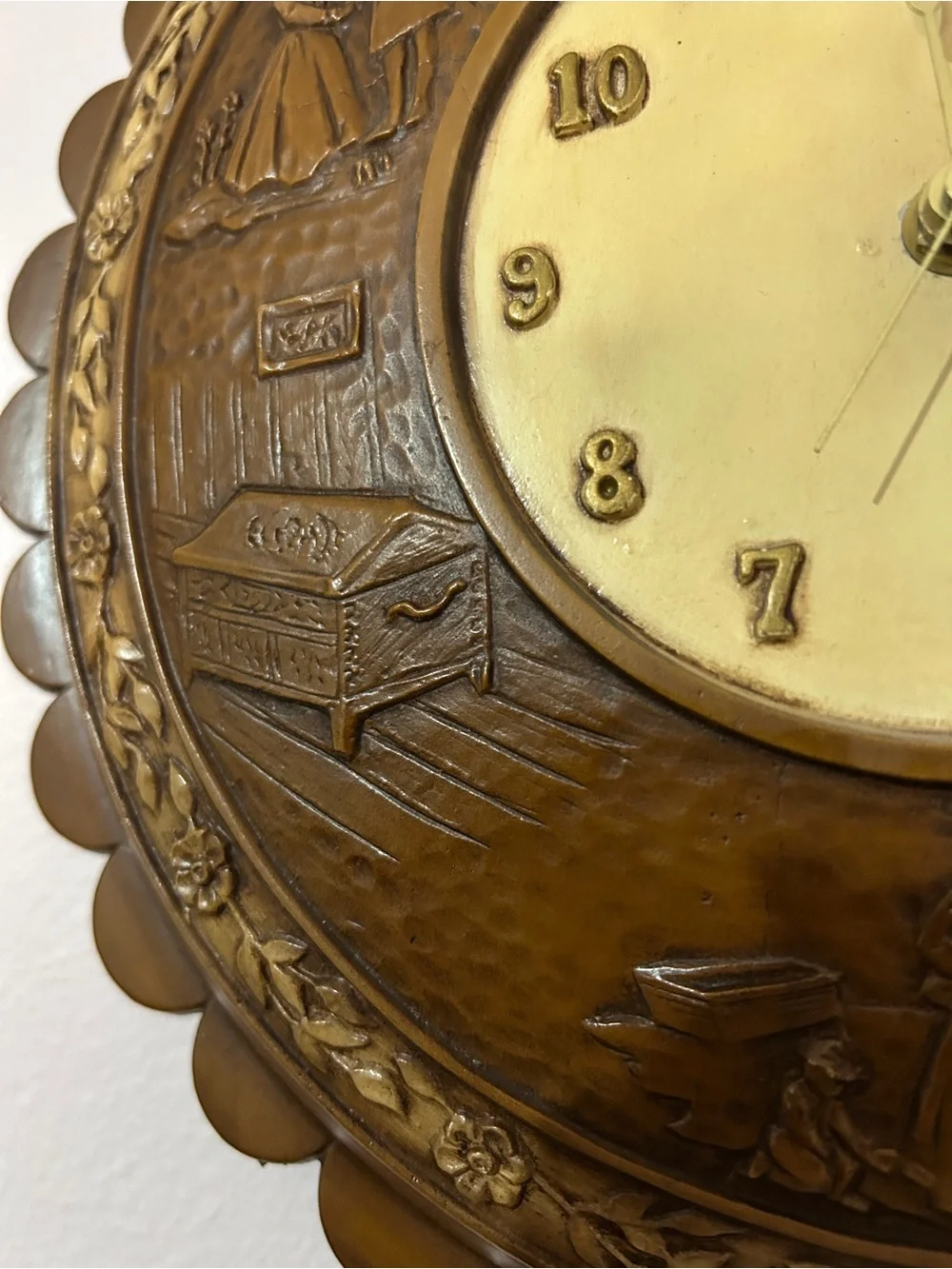 Vintage Sexton Metal Wall Clock Made In USA, Not Working